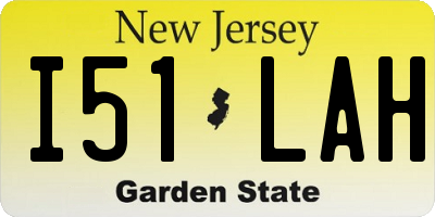 NJ license plate I51LAH
