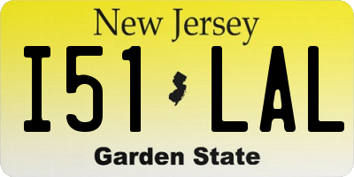 NJ license plate I51LAL