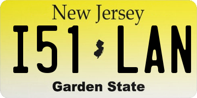NJ license plate I51LAN