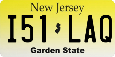 NJ license plate I51LAQ