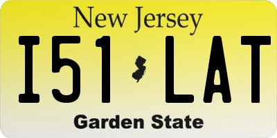 NJ license plate I51LAT