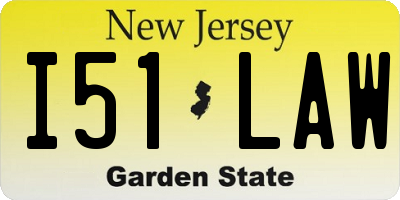 NJ license plate I51LAW