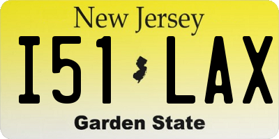 NJ license plate I51LAX