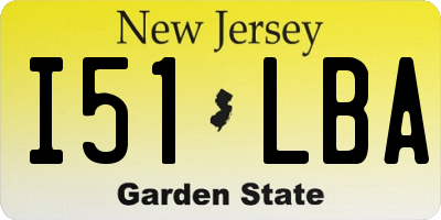 NJ license plate I51LBA