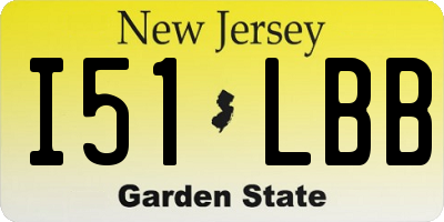 NJ license plate I51LBB