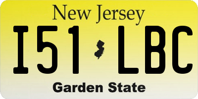 NJ license plate I51LBC