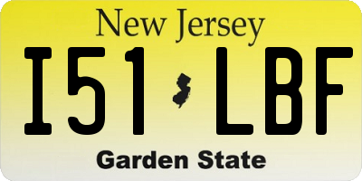NJ license plate I51LBF