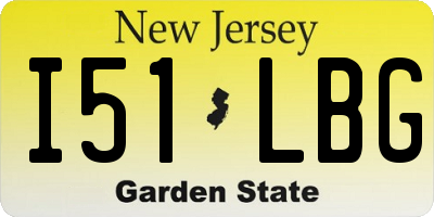 NJ license plate I51LBG