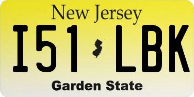 NJ license plate I51LBK