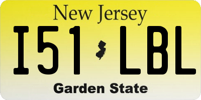 NJ license plate I51LBL