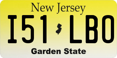 NJ license plate I51LBO