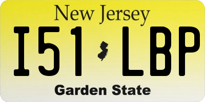 NJ license plate I51LBP