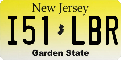 NJ license plate I51LBR
