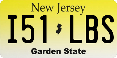 NJ license plate I51LBS