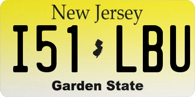 NJ license plate I51LBU