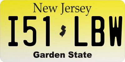 NJ license plate I51LBW
