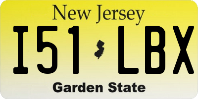 NJ license plate I51LBX