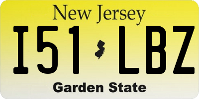 NJ license plate I51LBZ