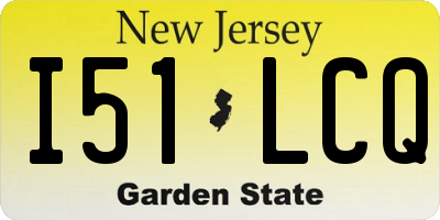 NJ license plate I51LCQ