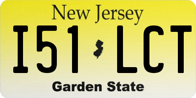 NJ license plate I51LCT