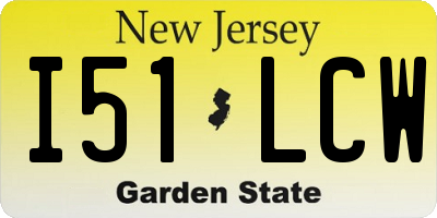 NJ license plate I51LCW
