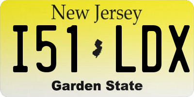 NJ license plate I51LDX