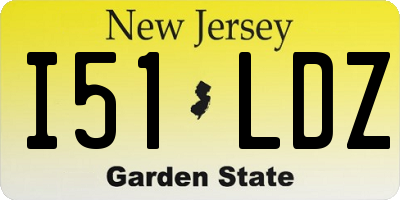NJ license plate I51LDZ