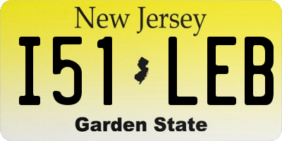 NJ license plate I51LEB