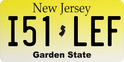 NJ license plate I51LEF