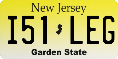 NJ license plate I51LEG