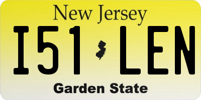 NJ license plate I51LEN