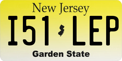 NJ license plate I51LEP