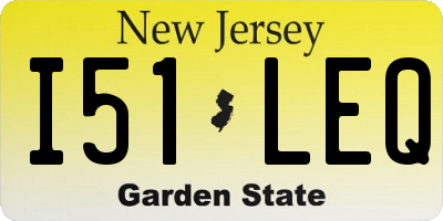 NJ license plate I51LEQ