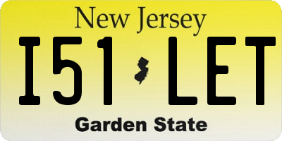 NJ license plate I51LET