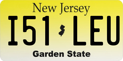 NJ license plate I51LEU