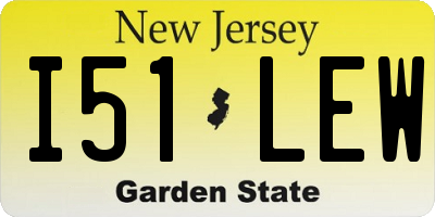 NJ license plate I51LEW