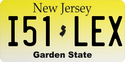 NJ license plate I51LEX