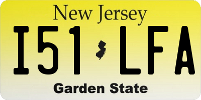 NJ license plate I51LFA