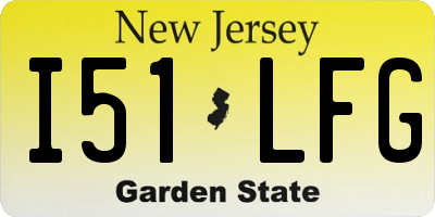 NJ license plate I51LFG