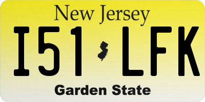 NJ license plate I51LFK