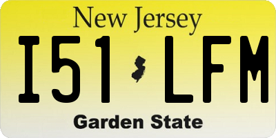 NJ license plate I51LFM