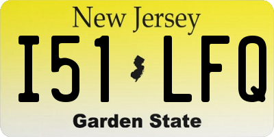 NJ license plate I51LFQ