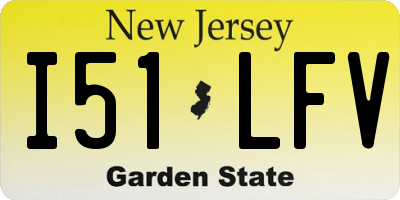 NJ license plate I51LFV