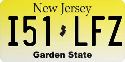 NJ license plate I51LFZ