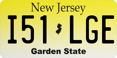 NJ license plate I51LGE