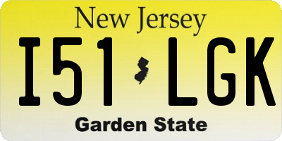 NJ license plate I51LGK