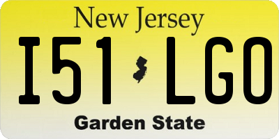 NJ license plate I51LGO