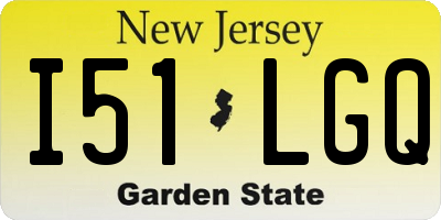 NJ license plate I51LGQ