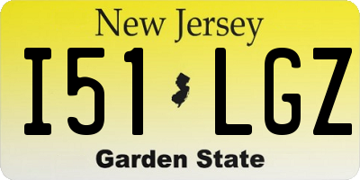 NJ license plate I51LGZ