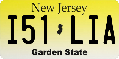 NJ license plate I51LIA